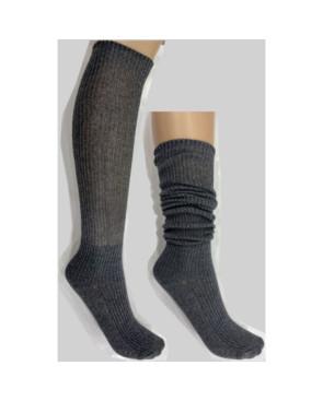 Chaussettes Cotes Plissée Brillantes antracithe