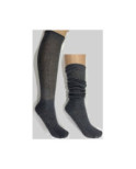 Chaussettes Cotes Plissée Brillantes antracithe
