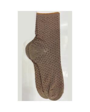 Chaussettes-Viscose-lurex-a-petits-pois-taupe-pois-bordeaux-flashys