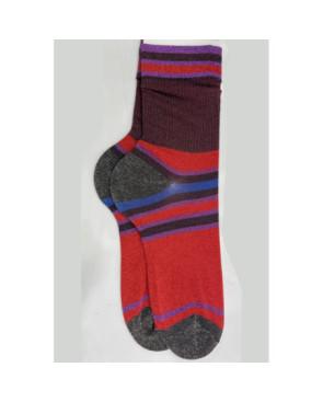 Chaussettes-Viscose-lurex-rayures-stylees-rouge-tendance