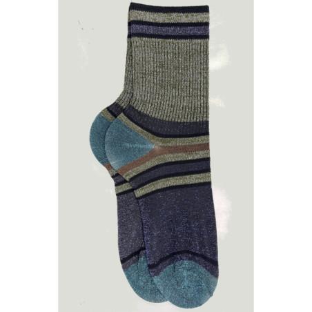 Chaussettes rayures tendance Chics Lurex