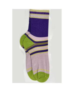 Chaussettes-Viscose-lurex-rayures-stylees-rose-tendance