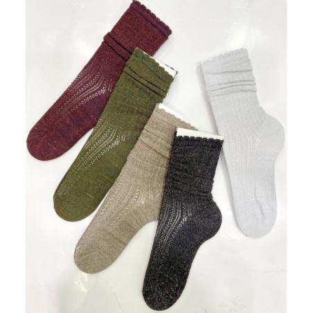 Chaussettes ajouré tendance dentelle Chics Lurex