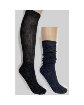 Chaussettes Cotes Plissée Brillantes Noires