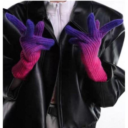 Gants laine à Cotes Ouverts aux doigts