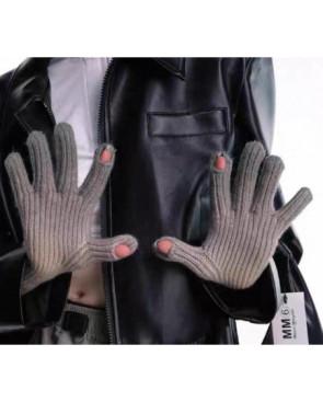 Gants laine à Cotes Ouverts aux doigts
