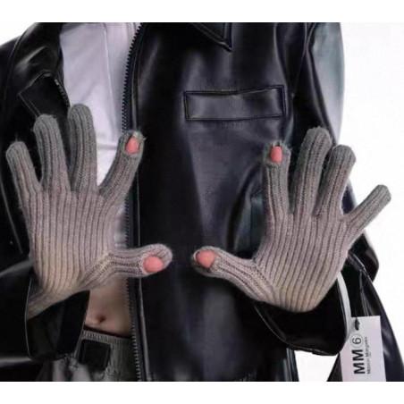 Gants laine à Cotes Ouverts aux doigts