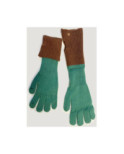 Gants Mitaines superposé chics Bicolore Brun vert
