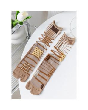 Chaussettes Crystal Tabis Patchwork couture corde