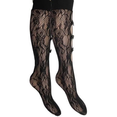 Mi-bas-Les-petits-caprices-dentelle-microfibre-noir-noeud-avant
