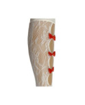 Mi bas Dentelle Ruban ivoire sexy