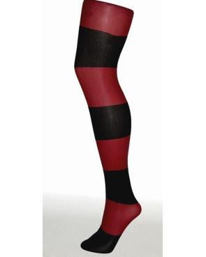  Collant Large rayures Pamela Mann burgondy