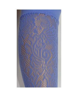 Mi bas Dentelle Fleuris Bleu Ciel Caprices