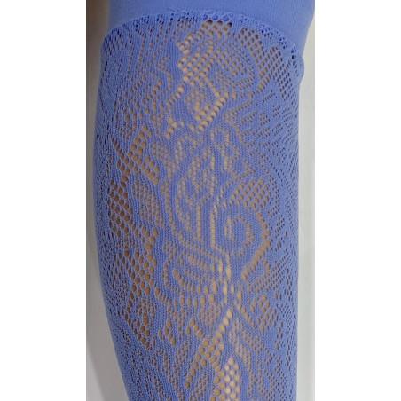 Mi bas Dentelle Fleuris Bleu Ciel Caprices
