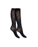 Mi bas Dentelle Fleuris Noir