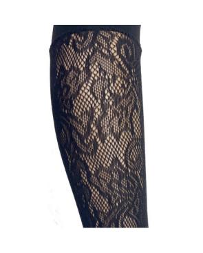 Mi bas Dentelle Fleuris Noir