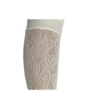 Mi bas Dentelle Fleuris ivoire