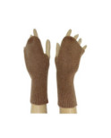 Mitaines Manchons laine et cachemire brun