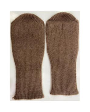 Mitaines Manchons laine et cachemire brun