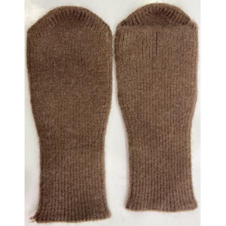 Mitaines Manchons laine et cachemire brun