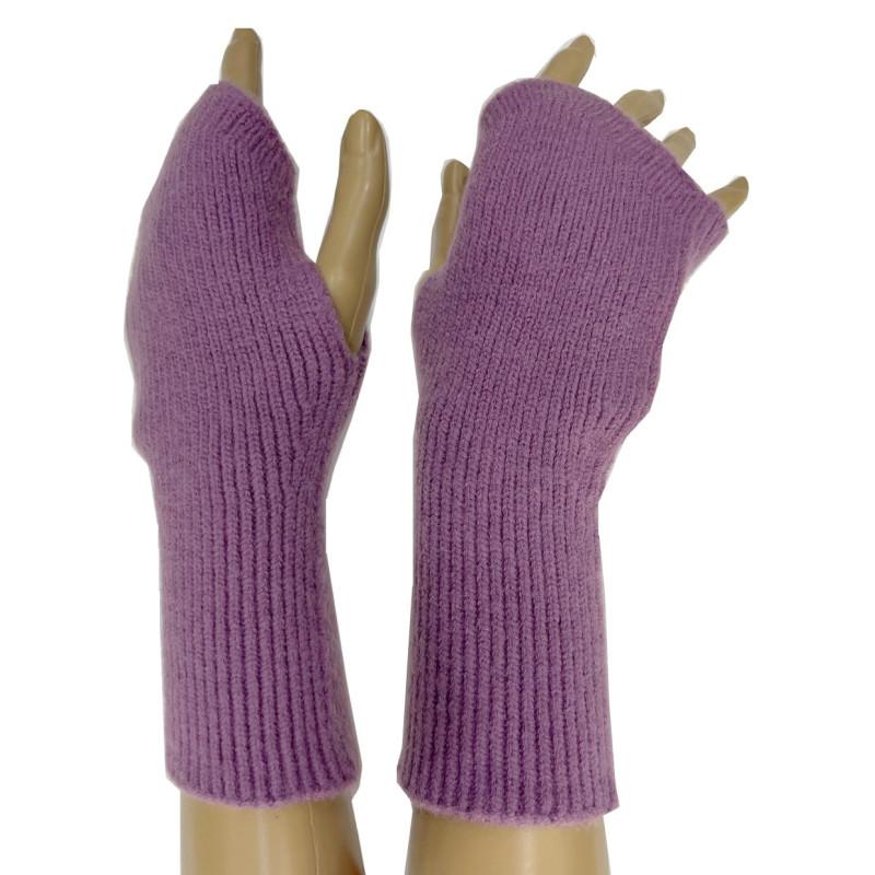 Mitaines Manchons Laine et cachemire  lilas