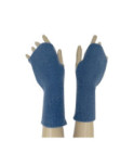 Mitaines Manchons laine cachemire bleu Cobalt