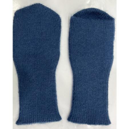 Mitaines Manchons laine cachemire bleu Cobalt
