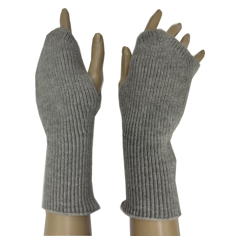Mitaines Manchons laine cachemire Gris