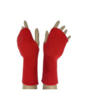 Mitaines Manchons laine cachemire Rouge