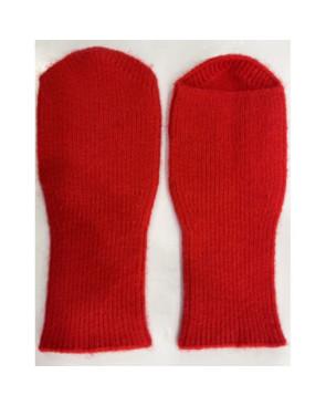 Mitaines Manchons laine cachemire Rouge
