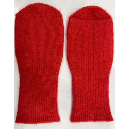 Mitaines Manchons laine cachemire Rouge