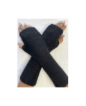 Mitaines Laine et cachemire Lurex noir