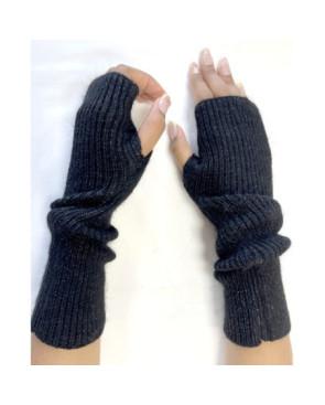 Mitaines Laine et cachemire Lurex noir