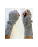 Mitaines Laine et cachemire Lurex Grises