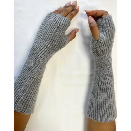Mitaines Laine et cachemire Lurex Grises