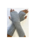 Mitaines Laine et cachemire Lurex Grises