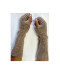 Mitaines Laine et cachemire Lurex taupe