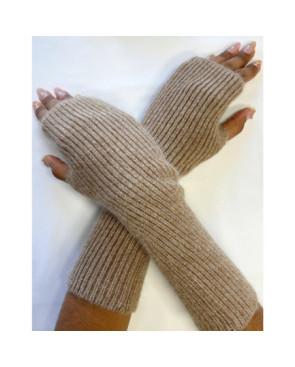 Mitaines Laine et cachemire Lurex taupe