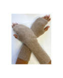 Mitaines Laine et cachemire Lurex taupe
