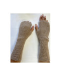 Mitaines Laine et cachemire Lurex taupe