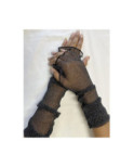 Manchon chic noir voile lurex