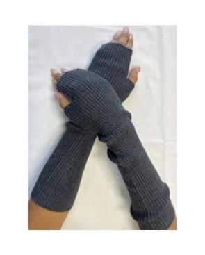 Manchons cotes coton cachemire Antracithe
