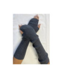 Manchons cotes coton cachemire Antracithe