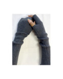 Manchons cotes coton cachemire Antracithe