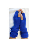 Manchons cotes coton cachemire bleu Klein