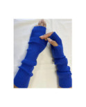 Manchons cotes coton cachemire bleu Klein