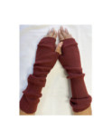 Manchons cotes coton cachemire Brun