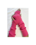Manchons cotes coton cachemire Fushia