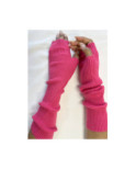 Manchons cotes coton cachemire Fushia
