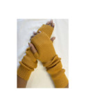 Manchons cotes coton cachemire Moutarde